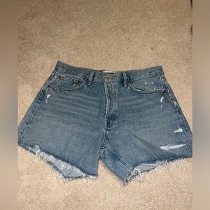 Agolde Parker Long denim shorts, size 30, and a lighter blue blue denim!